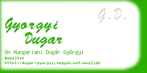 gyorgyi dugar business card